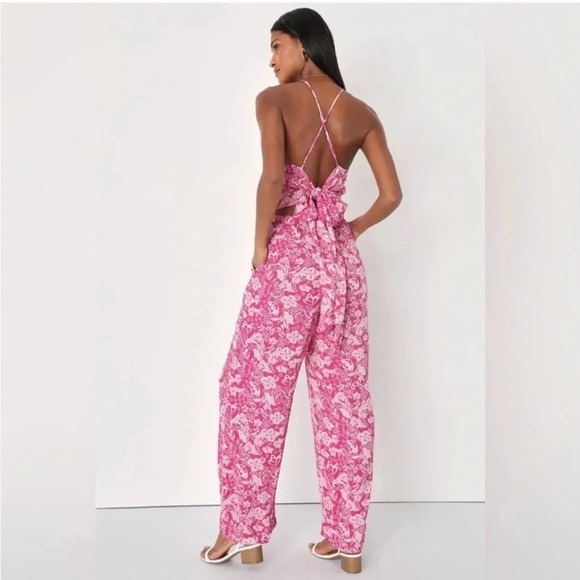 Lulus pink floral bold sensations romper - Picture 2 of 12
